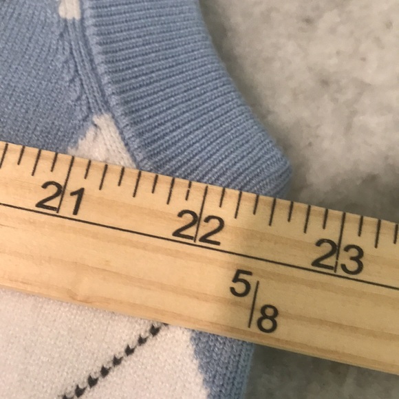 Golf Knickers Sweater Vest Mens Size L Blue Argyle Diamond Knit Tennis Prep - Picture 4 of 7